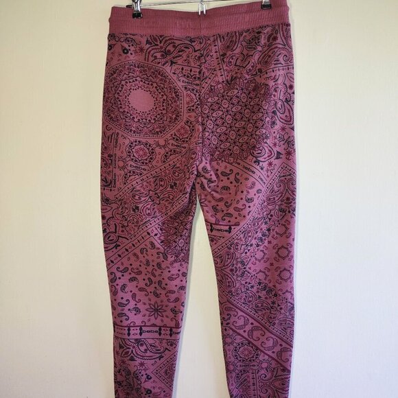 bebe Sport Bandana Print Logo Jogger Activewear Paisley Boho  Size Small - Picture 8 of 10
